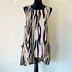 Compli K Women's Cotton Animal Print Sleeveless Top, Size Medium